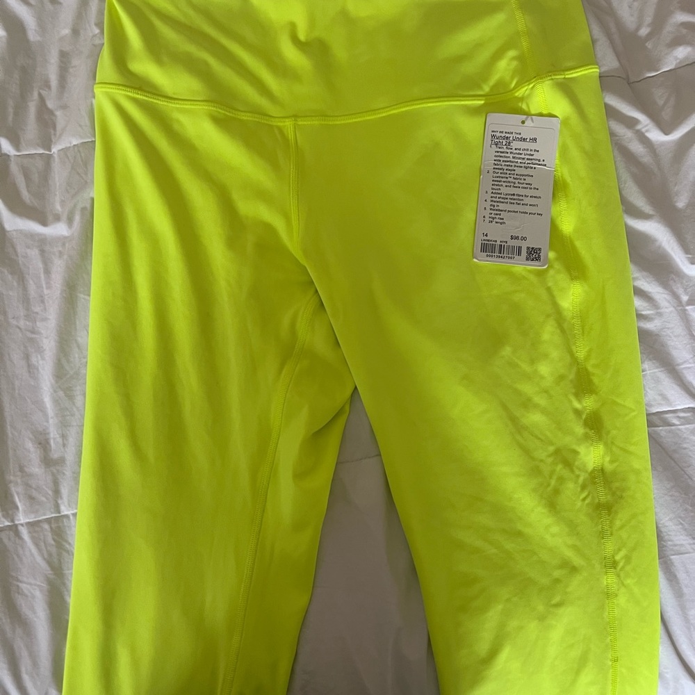 Lululemon neon wunder under 28 inch tights